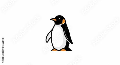 Cute penguin standing on ground.