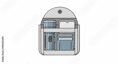 Detailed illustration of a refrigerator interior.