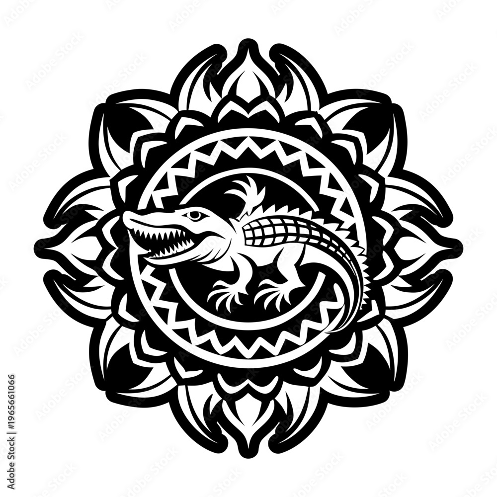 Fototapeta premium A glyph style icon showing crocodile