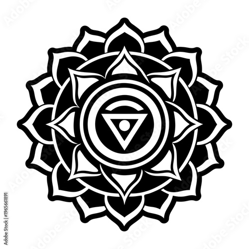 Quadro su tela A glyph style icon of sacral chakra balance
