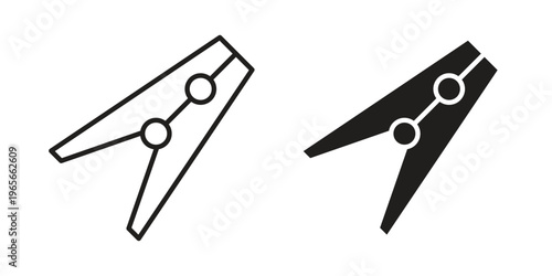 Peg icon Line Design Vector Illustration. Solid Black icons