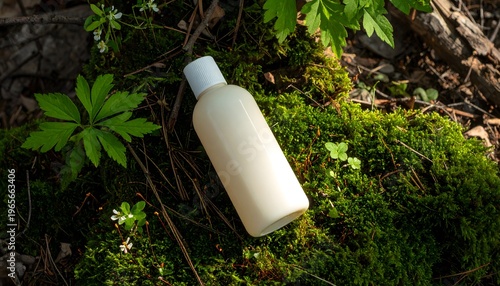 Light beige plastic bottle