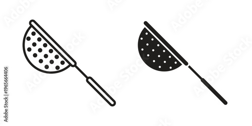 sieve icon Line Design Vector Illustration. Solid Black icons