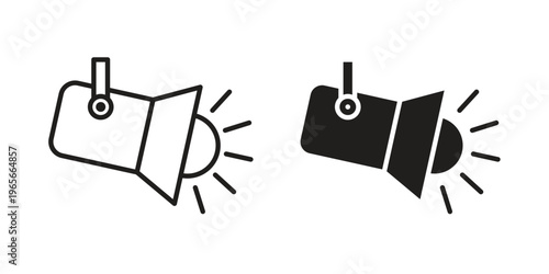 Spotlight icon Line Design Vector Illustration. Solid Black icons