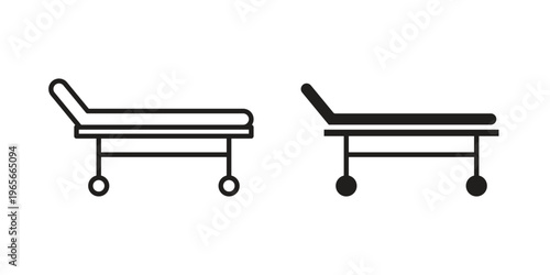Stretcher icon Line Design Vector Illustration. Solid Black icons