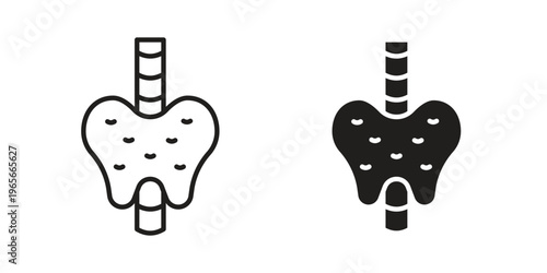 Thyroid icon Line Design Vector Illustration. Solid Black icons