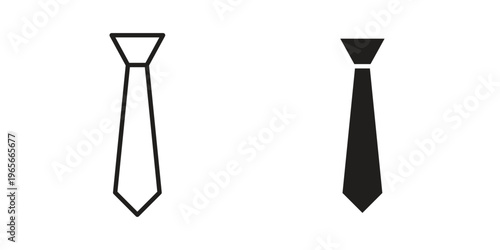 Tie icon Line Design Vector Illustration. Solid Black icons