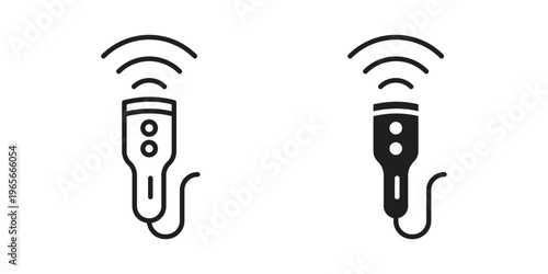 Ultrasound icon Line Design Vector Illustration. Solid Black icons