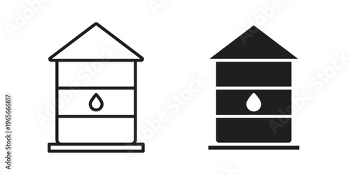Water tank icon Line Design Vector Illustration. Solid Black icons