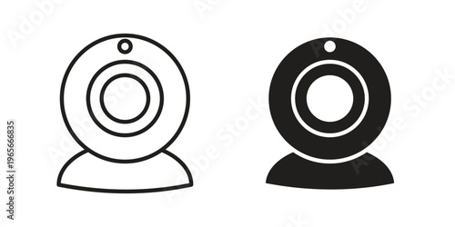 Web camera icon Line Design Vector Illustration. Solid Black icons