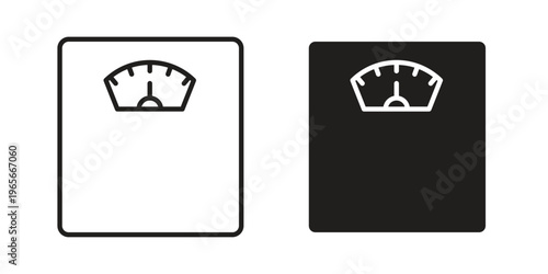 Weight scale icon Line Design Vector Illustration. Solid Black icons