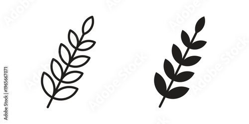 Wheat grain icon Line Design Vector Illustration. Solid Black icons