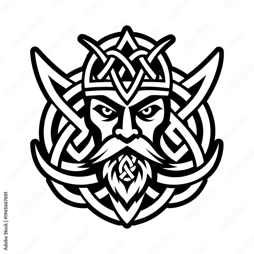 Naklejka premium Warrior tattoo icon in filled style