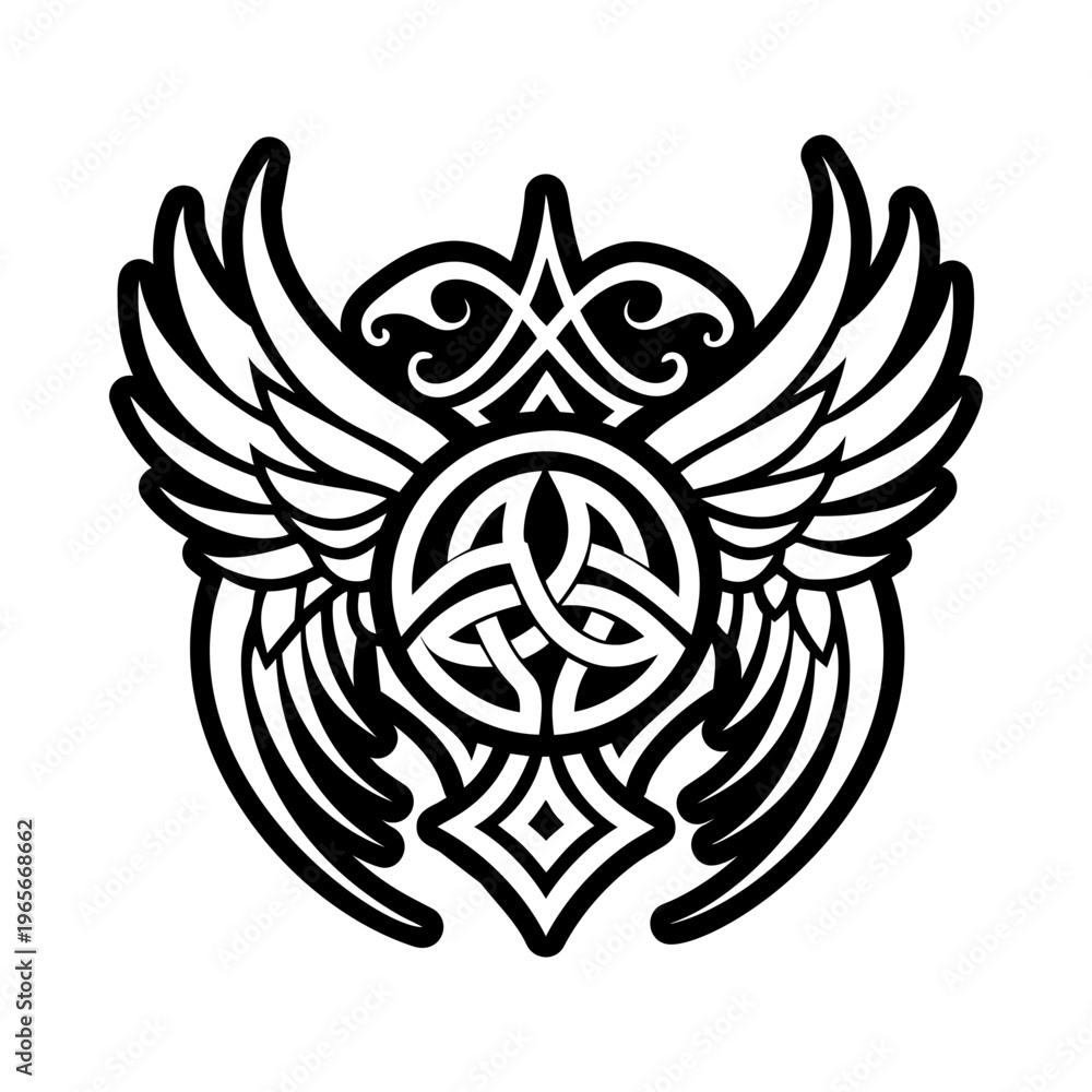 Fototapeta premium A solid style icon of wings tattoo symbol
