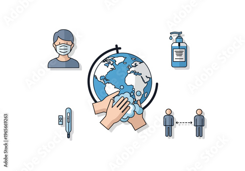 Hands Protecting the Earth Globe.