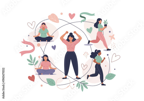 Women doing yoga poses together outside.