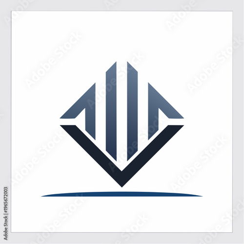 Abstract Geometric Logo Design with Upward Arrows Symbolizing Growth and Success