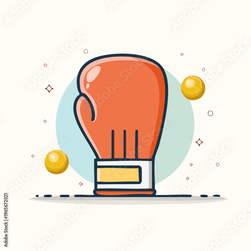 Vibrant Red Boxing Glove Illustration Representing Power, Dedication, and the Spirit of Athletic Competition and Victory