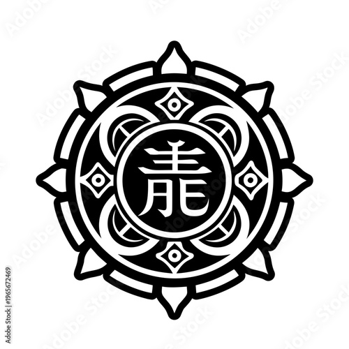 Reiki symbol icon in glyph style