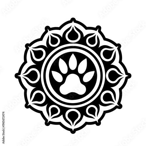 A solid style icon of animal reiki symbol