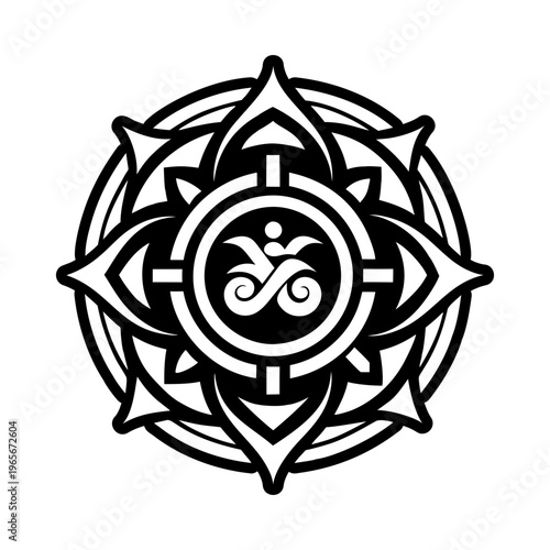 Reiki tattoo icon in solid style