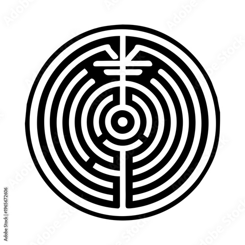 Spiral reiki icon in glyph style