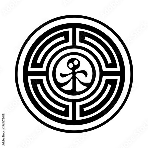 Circle reiki icon in filled style