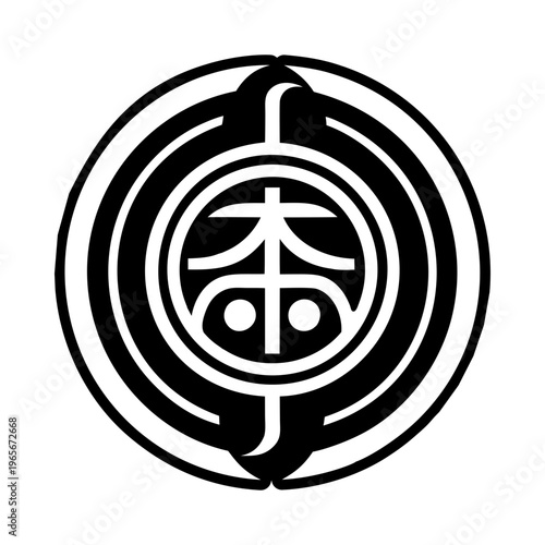 A filled style icon of reiki sign symbol