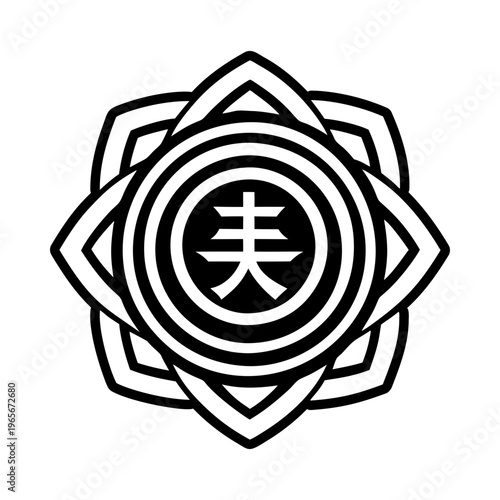A solid style icon of karuna reiki symbol