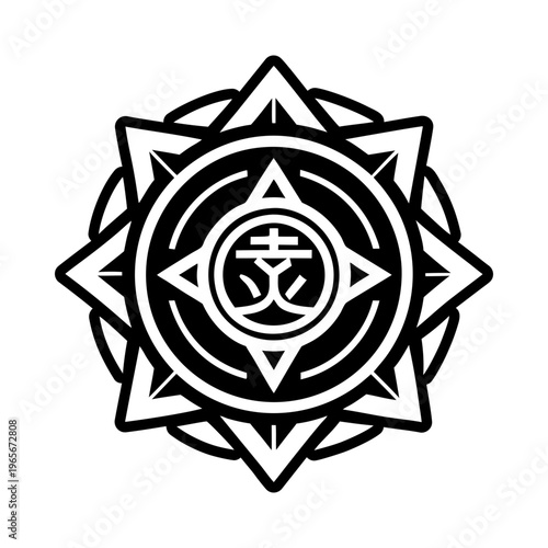 A glyph style icon of aura reiki symbol