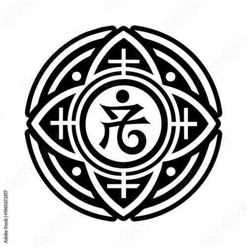 Holistic healing icon in solid style