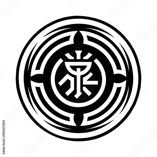 A solid style icon of connection reiki symbol