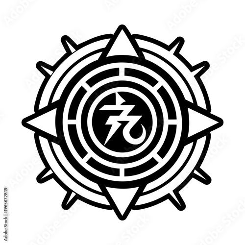 A glyph style icon of surge reiki symbol