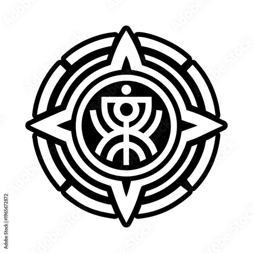 Sacred energy icon in glyph style