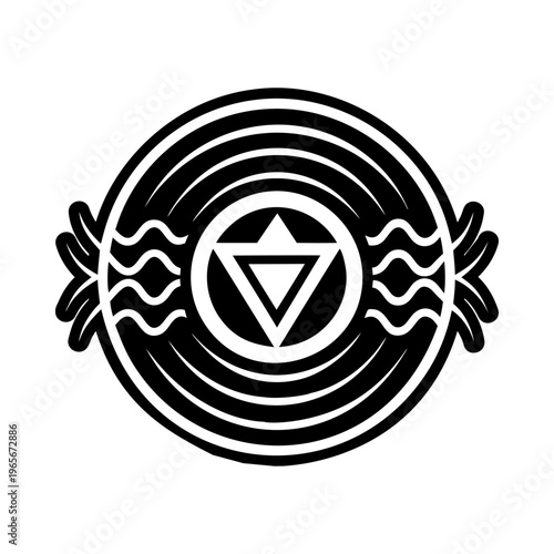 A solid style icon of energy waves symbol
