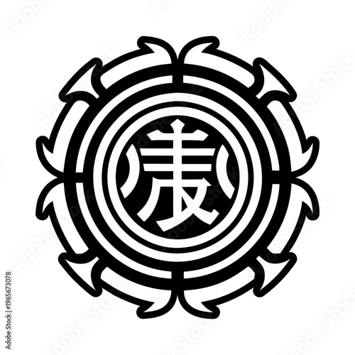 Touch reiki icon in glyph style