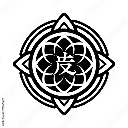 Integrative reiki icon in glyph style