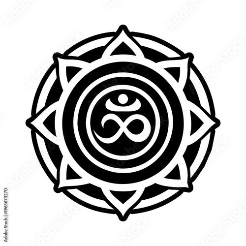 A solid style icon of karuna unity symbol