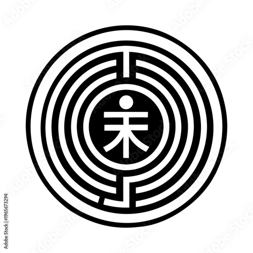 Divine reiki icon in glyph style