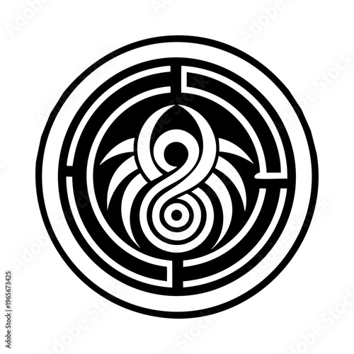 Spiral energy icon in filled style