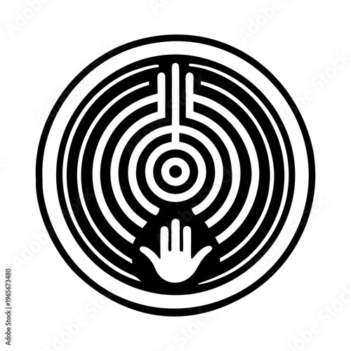 A glyph style icon of reiki reach symbol