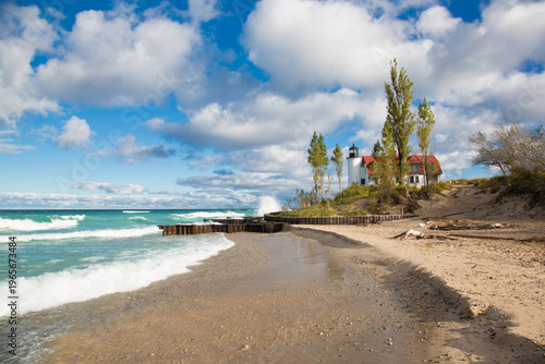 64795-00811 Point Betsie Lighthouse on Lake Michigan, Benzie County, Frankfort, MI