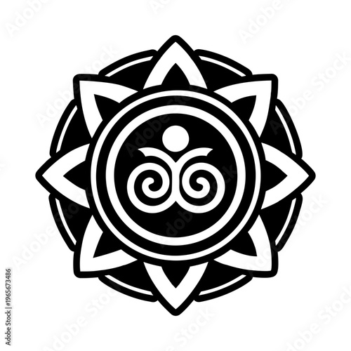 A filled style icon of rejuvenation reiki symbol