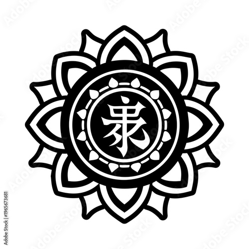 Spiritual reiki icon in solid style