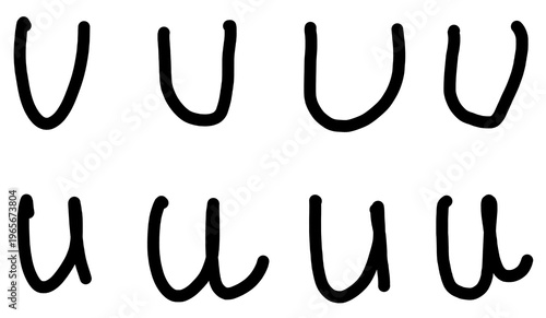 hand drawn alphabet U