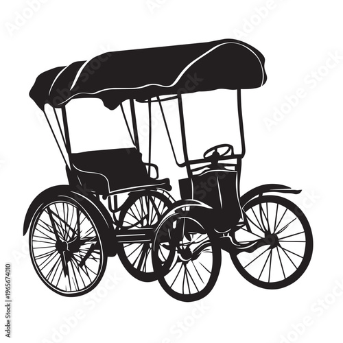 vintage carriage on white background