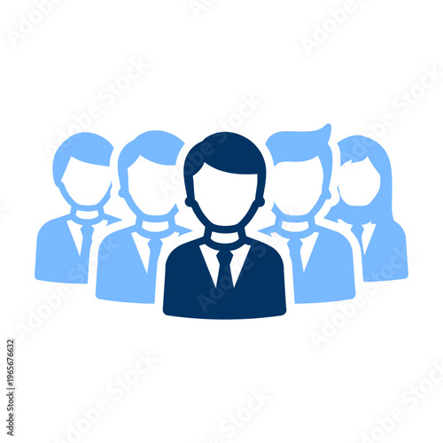 Vector of business professionals working together in a corporate team setting
