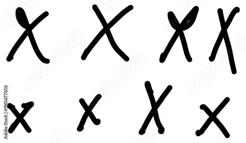 hand drawn alphabet X