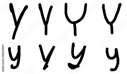 hand drawn alphabet Y