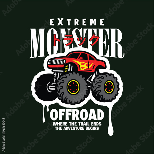 Extreme Monster Truck Offroad Illustration